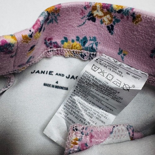 Janie and Jack Floral Flower Ponte Pants Navy / Pink Leggings- 2 Pair Size 4 - Picture 4 of 9