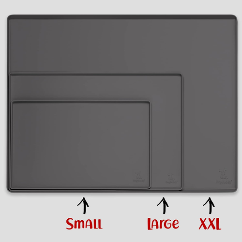 Dog Mat For Dog Bowls, Waterproof, Silicone, Nonslip, w/ Edges, Dishwasher Safe - Picture 2 of 15