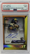 2024 Topps Finest Sal Frelick Auto RC Variation Orange Refractor /25 Brewers SP