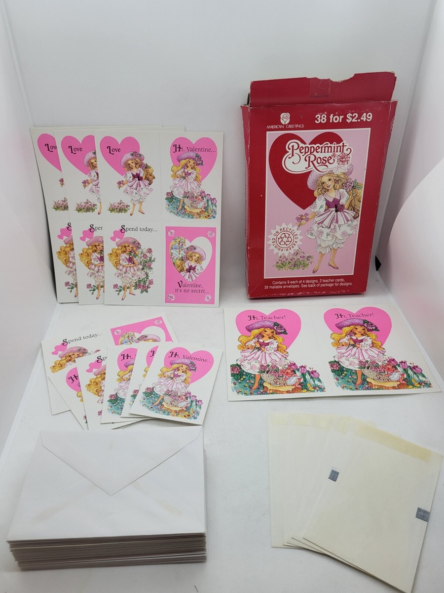 Vintage 1993 Peppermint Rose Box Of 29 Valentines | eBay