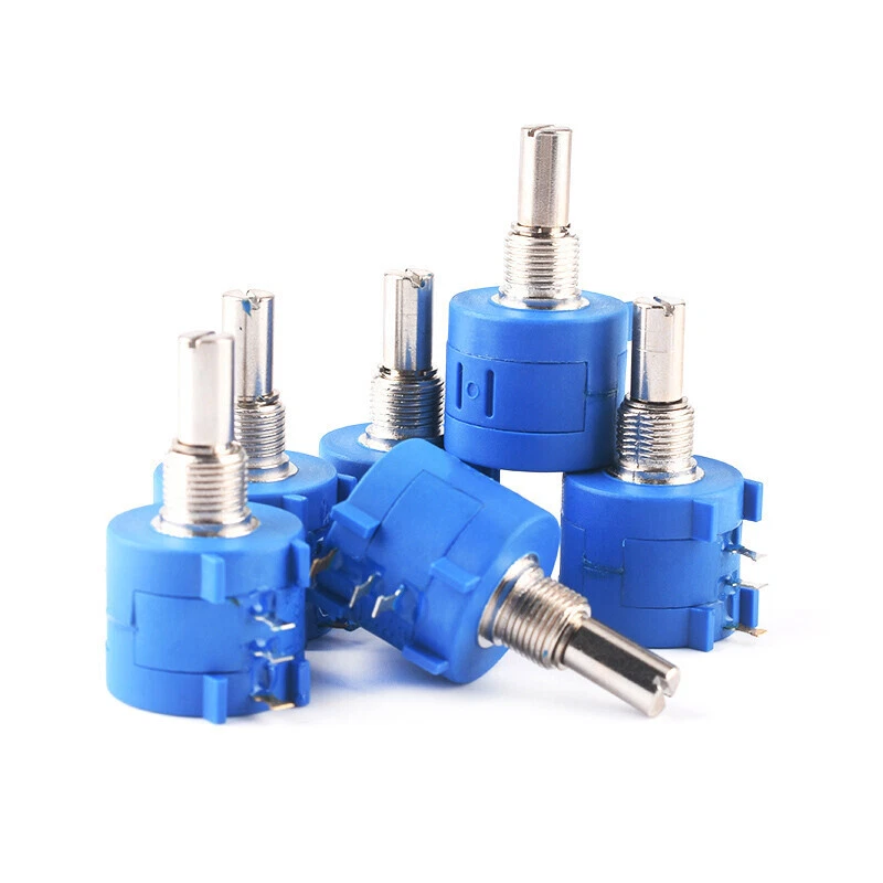 10 Gang Wendel Drahtpotentiometer 1K Ohm -100K Ohm 2 W Poti.. Potiachse 6,35mm - Bild 4 von 4