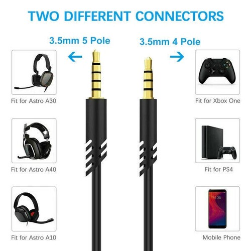 Replacement Astro A10 A40 Cable 2M A40 Inline Mute Cable Cord Extension Cable - Picture 10 of 13