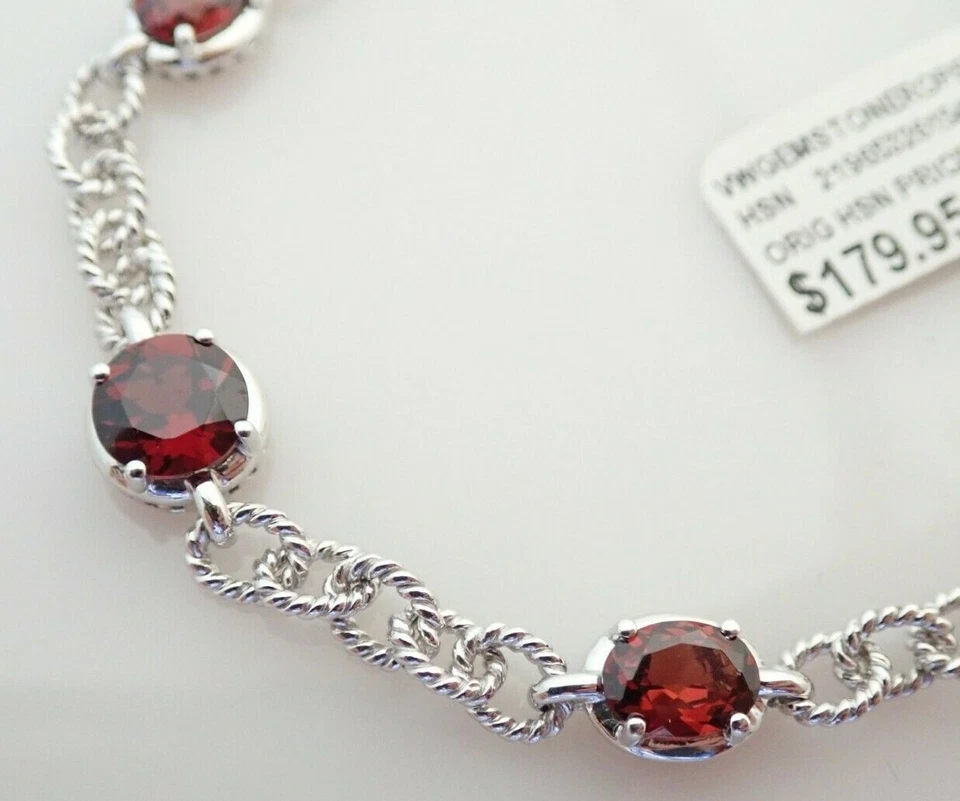 NUEVO Brazalete Victoria Wieck Piedras Preciosas Cuerdas Eslabones Rolo Plata Esterlina Nuevo con Etiquetas $179.95 Foto 2 de 4