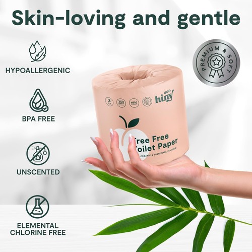 Luxurious 3-Ply Bamboo Toilet Tissue | 350 Sheets, Septic Safe, FSC Certified - Picture 5 of 11