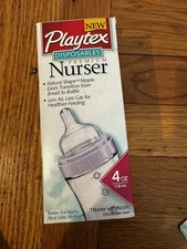 Vintage Playtex Disposables Premium Nurser Yellow 4 Oz Bottle With Nipple 2002