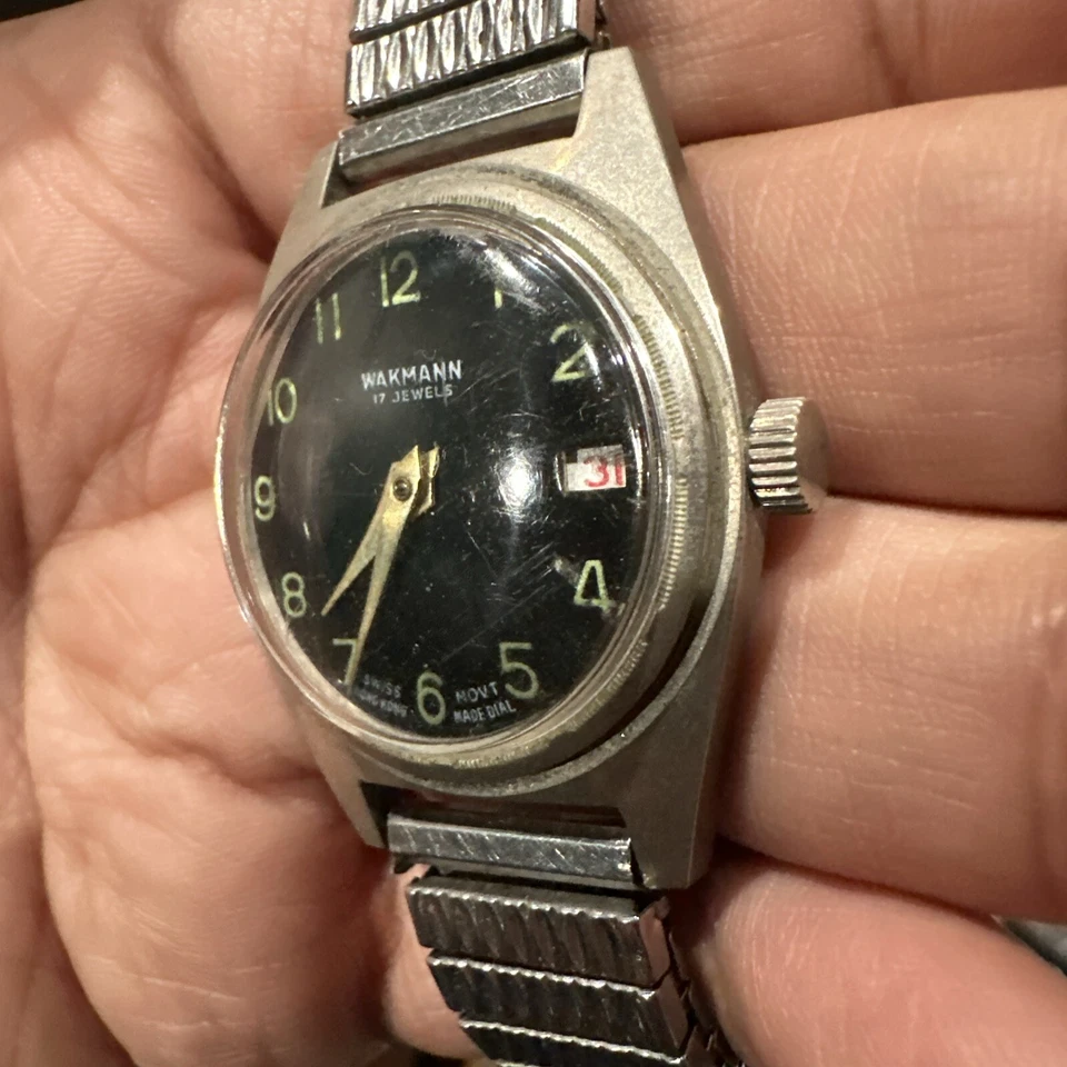 RELOJ MECÁNICO VINTAGE RUN WAKMANN 17 JOYAS 1951 SUIZO HOMBRE/MUJER RARO Foto 4 de 4