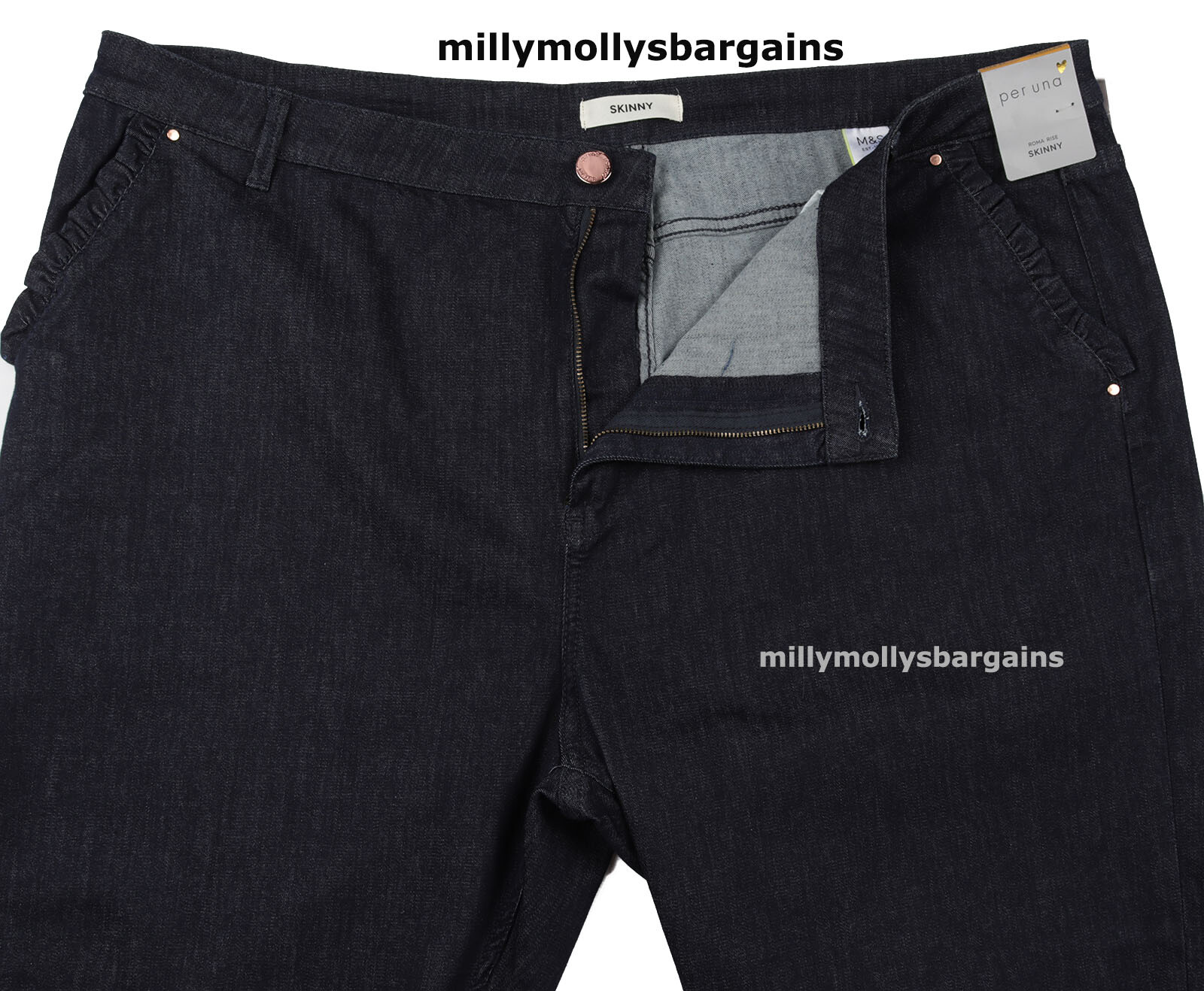 M&S Womens Marks and Spencer Blue Skinny Jeans Size 14 Short                  zz