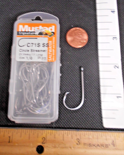 Mustad C71SS Circle Hooks - 2X Strong 1X Long Straight Eye - 25 per pk - Picture 4 of 6