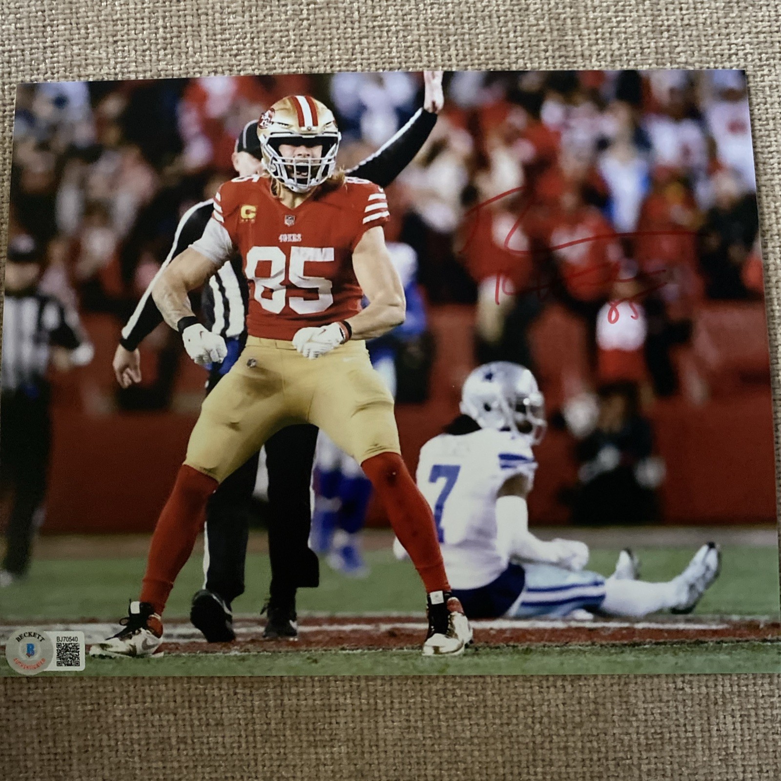 George Kittle 49ers NFL Signed 8x10 Photo Beckett BAS COA 