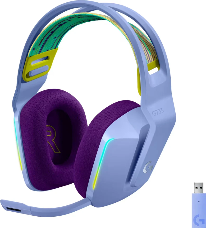 Logitech G733 LIGHTSPEED Wireless Gaming Headset for PS4, PC - Lilac -