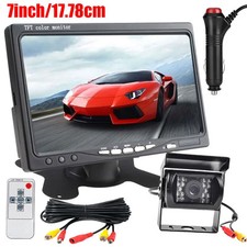 7" Car Monitor Rear View Reverse Backup Camera for Truck/Bus/RV/Trailer/Tractor