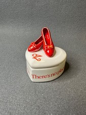 Vtg  88 Wizard of Oz Ruby Slippers Ceramic Trinket Box W/ Box Hamilton P3826