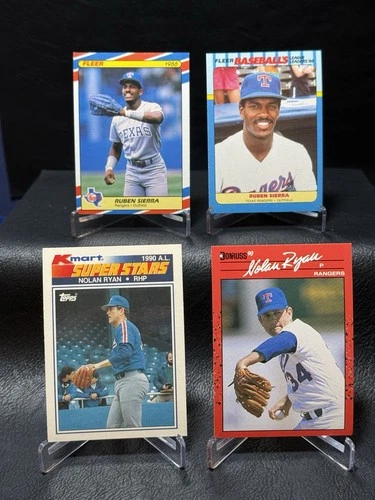 Nolan Ryan 1990 Topps Kmart Ruben Sierra Fleer + More 7 Card Rangers Lot