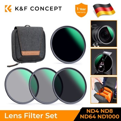 K&F Concept 4 in 1 Neutral Graufilter Set ND4+ND8+ND64+ND1000 ND Filter 49-82mm