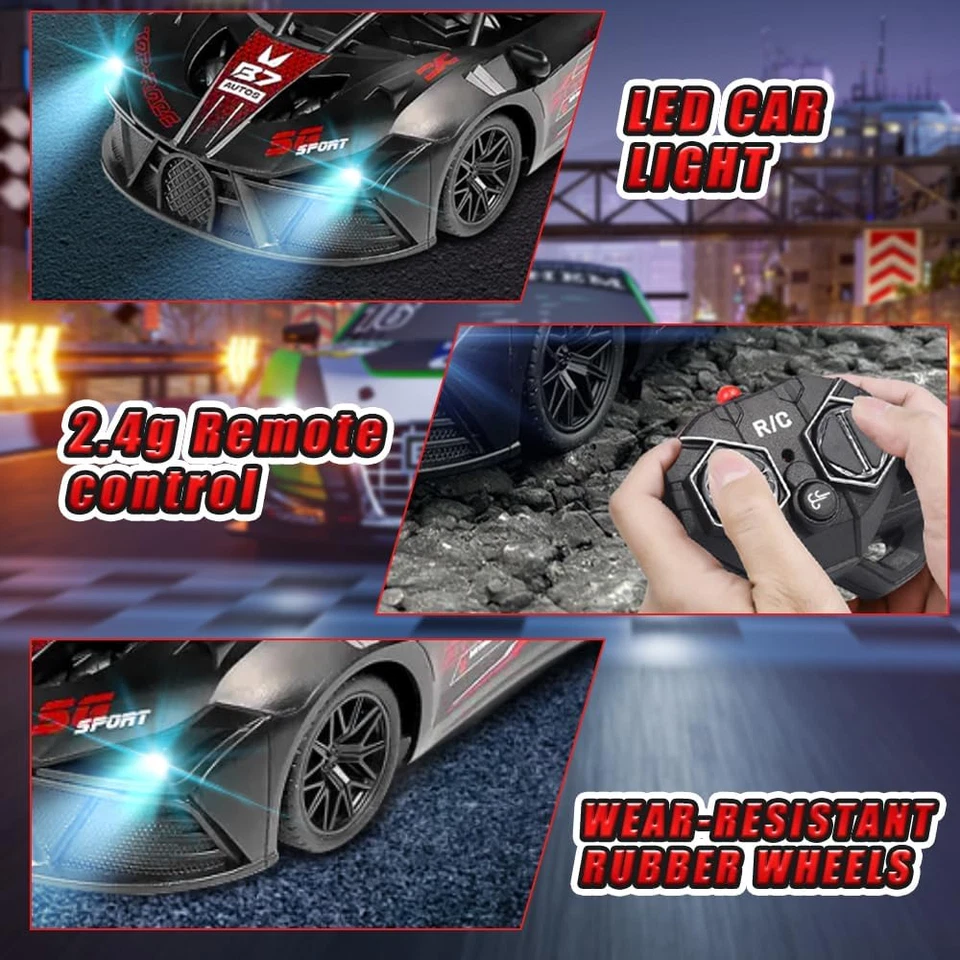 RC Drift Car, 1:18 Auto Da Drift Telecomandata, 2,4 Ghz Macchina Telecomandata p - Immagine 4 di 4