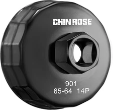 Oil Filter Wrench Cap 65mm 14 Flutes, Heavy-Duty Alloy Steel, 1/2-Inch Drive 