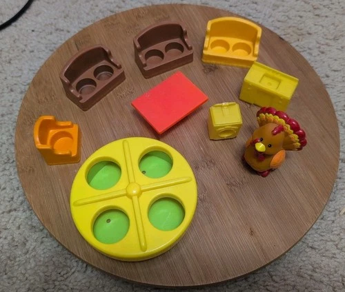 Vintage Fisher Price Little People Lot Of 9  Couches, Chair, Table, Misc.