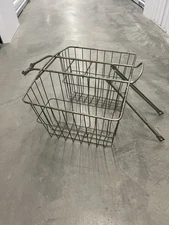 Vintage Bicycle Rear Saddle Basket Wire Metal Double Sided