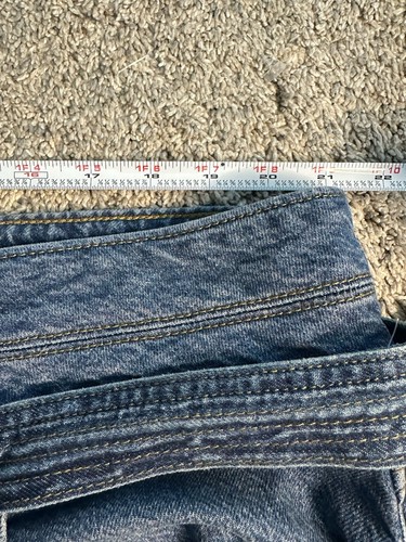 RALPH LAUREN Blue Denim Straight Button Fly Tie Belt High Waist Jeans 18 wide - Picture 9 of 12