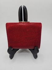 Vintage Rolfs Cowhide Twist Lock Red Textured Wallet