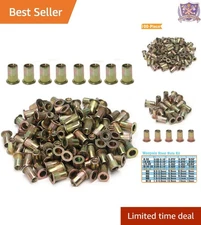 100pcs Carbon Steel Rivet Nuts 3/8-16UNC Threaded Insert Fasteners Kit
