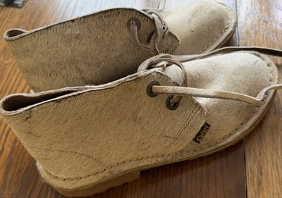 Bata Beige Leather Upper Cow Hide Lace-Up Desert Boots unisex 