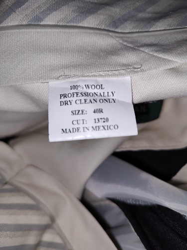 Pantalones de vestir Berle para hombre talla 40R 100 % lana plisados negros usados - Imagen 3 de 4