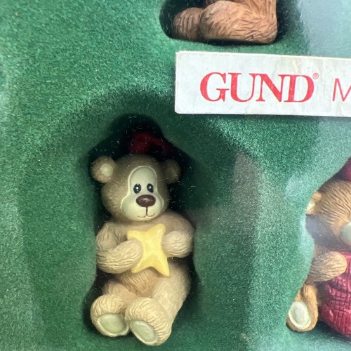 VINTAGE GUND Christmas Bear Countdown to Christmas 6 Mini Ornament Tree Holiday - Foto 5 di 10