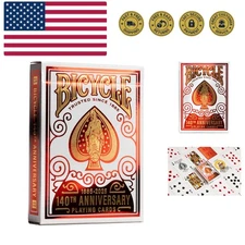 140th Anniversary Playing Cards, Special Edition 1885 Design, Red & Gold Foil...