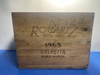 Vintage Romariz Port Wine Wooden Crate 1963 Colheita Porto Box | eBay