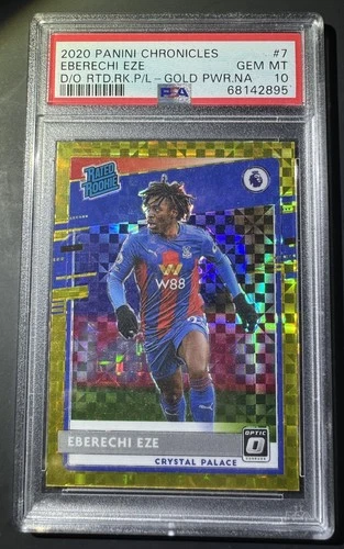 2020 Panini Chronicles Rated Rookie EPL Eberechi Eze #7 Gold Power PSA 10 Pop 4