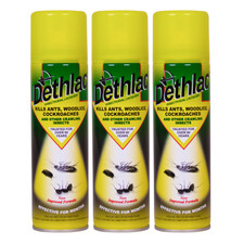 3 x Dethlac Insecticidal Lacquer Spray 250ml Ant & Insect Killer Indoor Outdoor