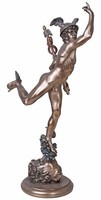 Hermes Skulptur – Veronese Mythologie Figur Bronziert Antik Stil