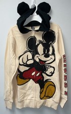  NWT Disney Mickey Mouse Kids Size 12/14 Hoodie Zip Up Pullover With Ears