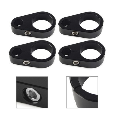 4X Motorcycle Brake Clutch Cable Wire Clamp Clip Black For Harley 1'' Handlebar