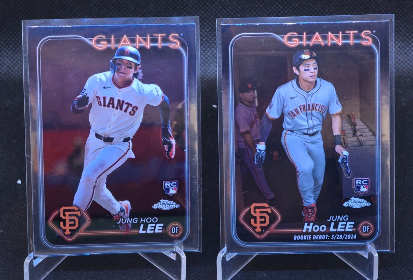 (2 RC) 2024 Topps Chrome #201 Jung Hoo Lee  & Topps Update USC185