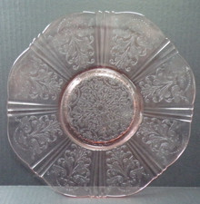 PINK DRESSION GLASS SERVING PLATTER MACBETH EVANS SWEETHEART BRAND EXCELT. COND.