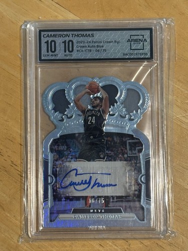 Panini Crown Royale 2023-24 - Autógrafos Cameron Thomas #CA-CTB azul/75 (AU) - Imagen 2 de 4