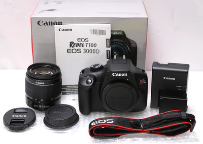 Canon EOS Rebel T100 18MP Digital SLR Camera w/EF-S 18-55mm III Lens Kit SC: 83