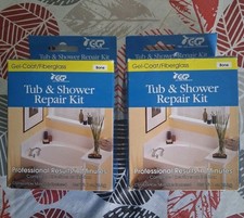 2 Cajas Nuevas Gel-Coat/Fibra de Vidrio Bañera y Kit de Ducha-Color Hueso