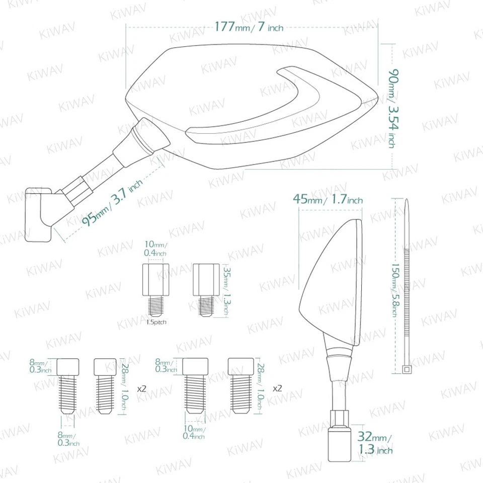 Espejo retrovisor led doble secuencia Lucifer negro indicadores DRL M10 1.5p se adapta a BMW R1200R Foto 2 de 4