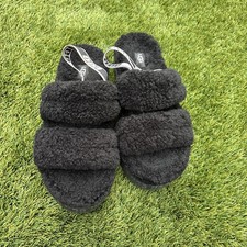 Black Uggs Fluff Yeah Slippers Size 11- EU 42- Brand New-Never Worn