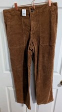 New LOFT Womens Pants Corduroy Brown Straight Size 8 NWT Ann Taylor