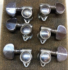 6 Vintage Grover guitar Milk bottle tuners Chrome +washers and bushings PAT PEND