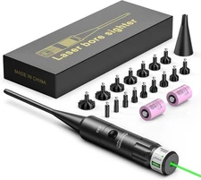 Laser Bore Sight Kit W/ Big Button Switch – Red Dot Sighter for .17 to 12GA Guns