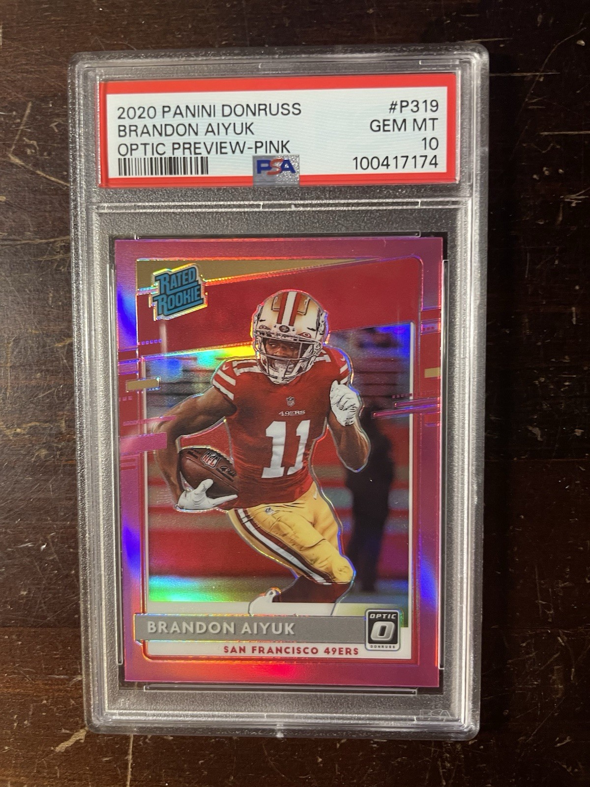 2020 Panini Donruss - Rated Rookie Brandon Aiyuk #P-319 Optic Preview Pink  (RC)