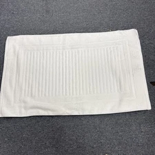 2 Pack Luxury WHITE RIBBED  Bath Mat Floor Towel Set Cotton 22x34 WHITE  New