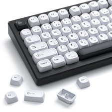 XVX PBT Keycaps - White MOA Profile, Japanese Key caps 75 60 100 BOW