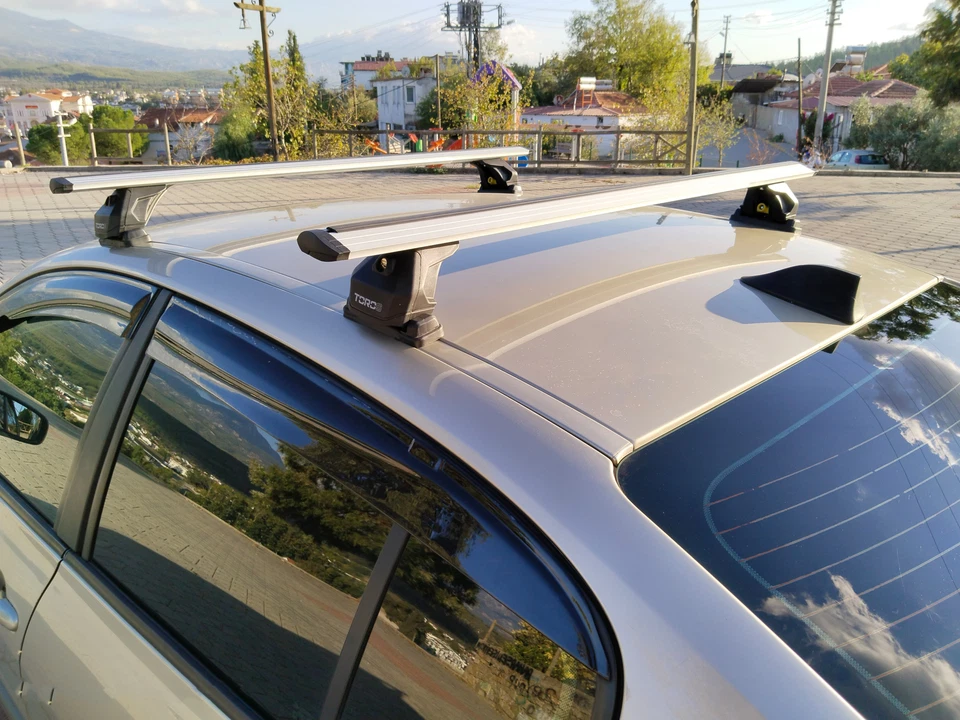 Barras transversales de techo para Mazda serie 2 2007-2015 punto fijo negro Foto 3 de 4