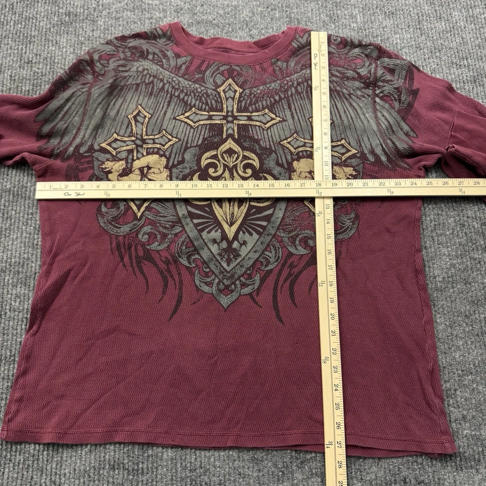 Camisa Térmica Y2K Route 66 Alas Cruzadas Patinador Centro Comercial Gótico Grunge Tejido Waffle XL Foto 3 de 4